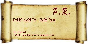 Pádár Róza névjegykártya